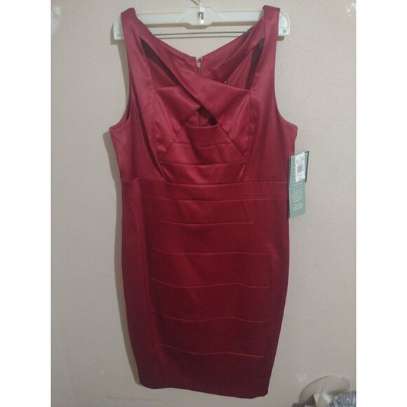 Melrose Dresses & Skirts - NWT New Melrose Black Bodycon Dress Women's Size 14 Red